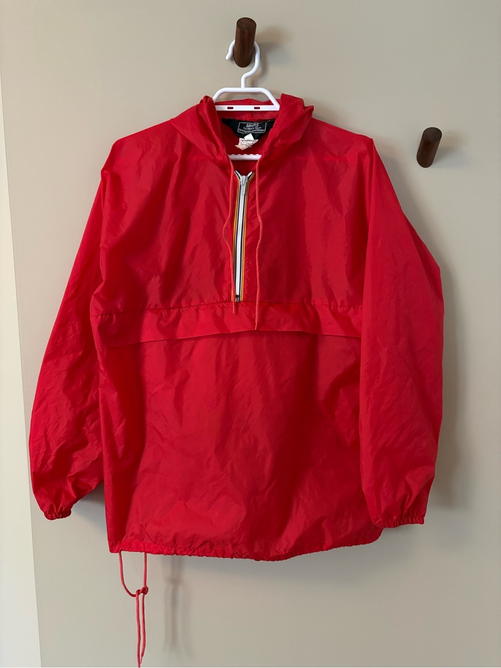 Vintage Sears Men’s Red Windbreaker Pullover Jacket